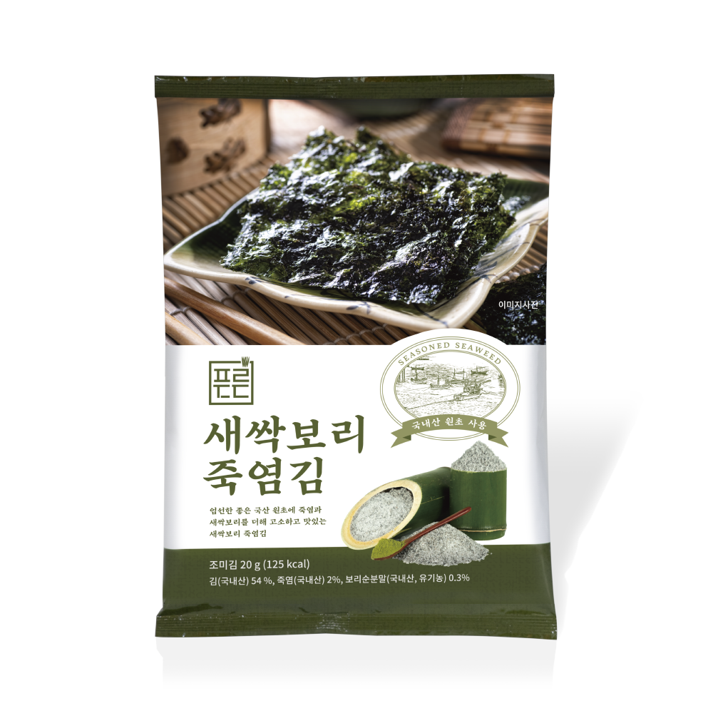 프리미엄 현미유로 만든 재래김 새싹보리 죽염김 20g